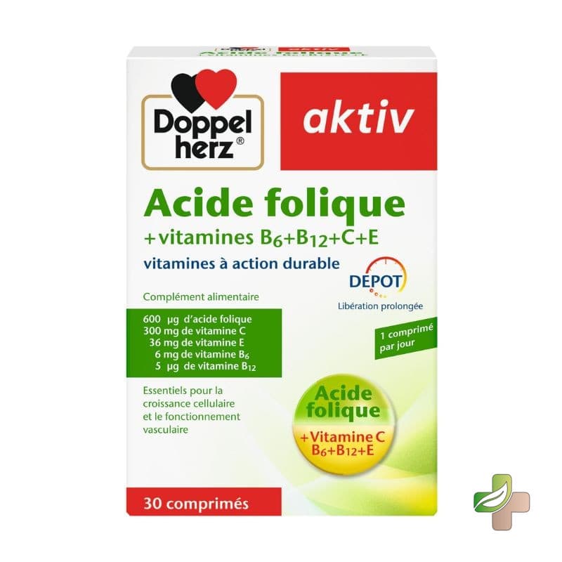 Aktiv Acide Folique + Vitamines B6+B12+C+E 30 Comprimes