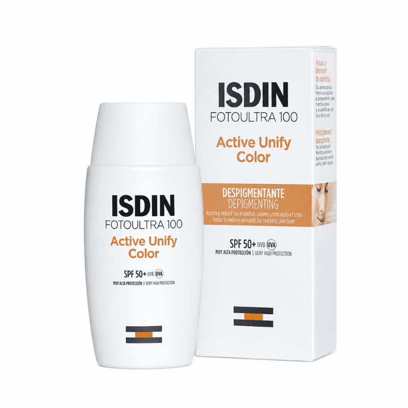 Foto Ultra 100 Isdin Active Unify Color Fusion Fluid teinté SPF 50+