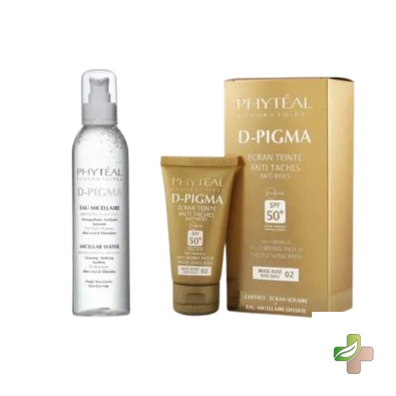 Phyteal D-pigma Ecran Teinté Beige Rosé Spf50+ 50Ml + D-pigma Eau Micellaire A L’aloe Vera 250Ml Offerte
