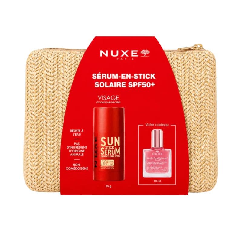 NUXE Sérum en Stick SPF50+ 25 g & Huile Prodigieuse Or Florale Offerte avec Trousse Offerte