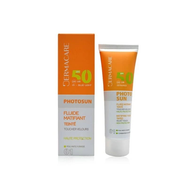 DERMACARE PHOTOSUN FLUIDE MATIFIANT SPF50+ TEINTÉE 01,50ML