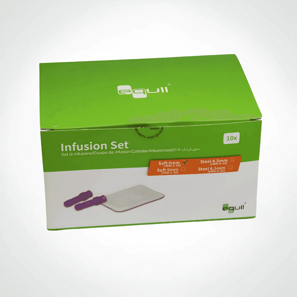 10 x Infusion sets (9 mm) pour pompe insuline Equil ( patch + cannule )