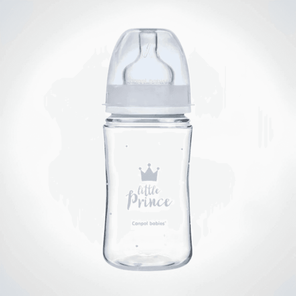 CANPOL BABIES BIBERON ANTICOLIQUE COL LARGE BLEU 240ML