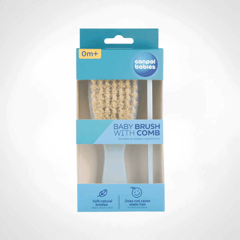 CANPOL BABIES BROSSE + PEIGNE 0M+BLEU