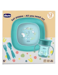 chicco coffret repas bleu 5p