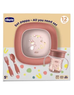 chicco coffret repas rose 5P