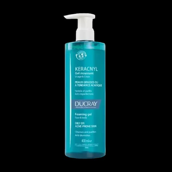 Ducray Keracnyl Gel Moussant Visage et Corps Peaux Grasses 400 ml