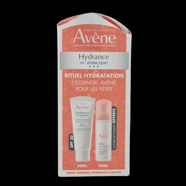Avène Hydrance UV Crème Légère 40 ml + Mousse Nettoyante Peaux Mixtes 50 ml Offert