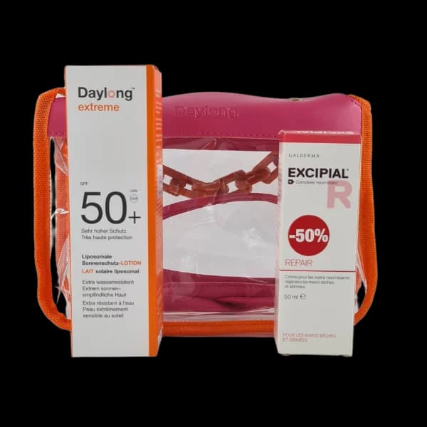 Daylong Écran Extrême 50+ 100 ml + Excipial Repair Crème Mains 50 ml -50%