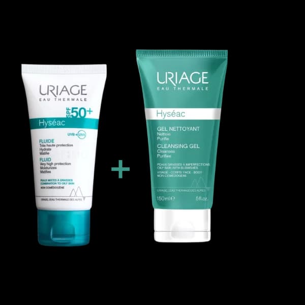 URIAGE PACK HYSEAC ECRAN FLUID 50ML+ HYSEAC GEL NETTOYANT 150ML