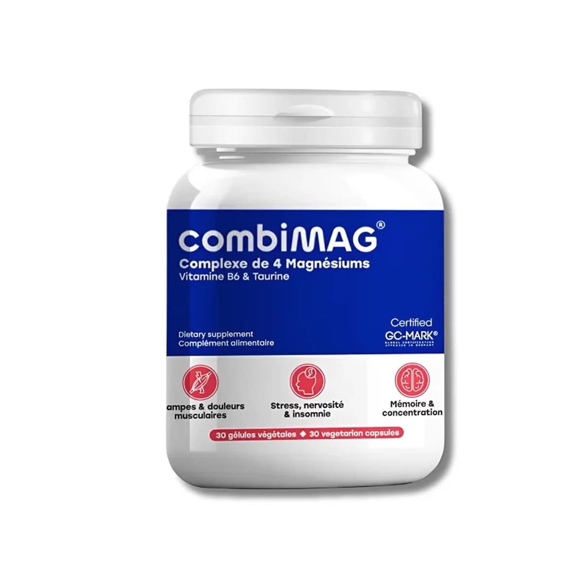 Combimag Complexe 4 Magnésiums + Vitamine B6 & Taurine 30 Gélules