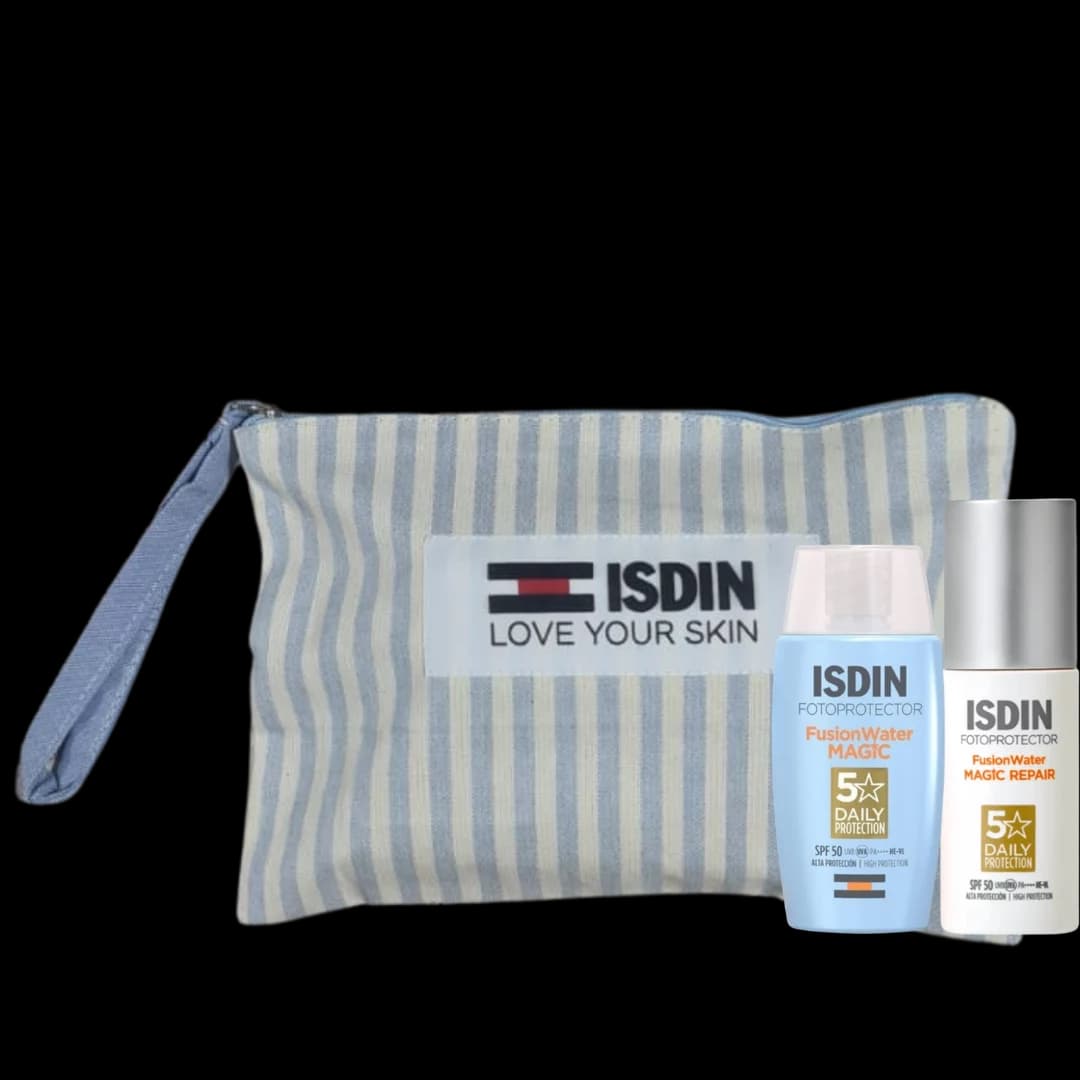 ISDIN Pack Écran Age Repair Invisible SPF50+ + Fusion Water Magic Invisible SPF50+ avec Trousse Offert