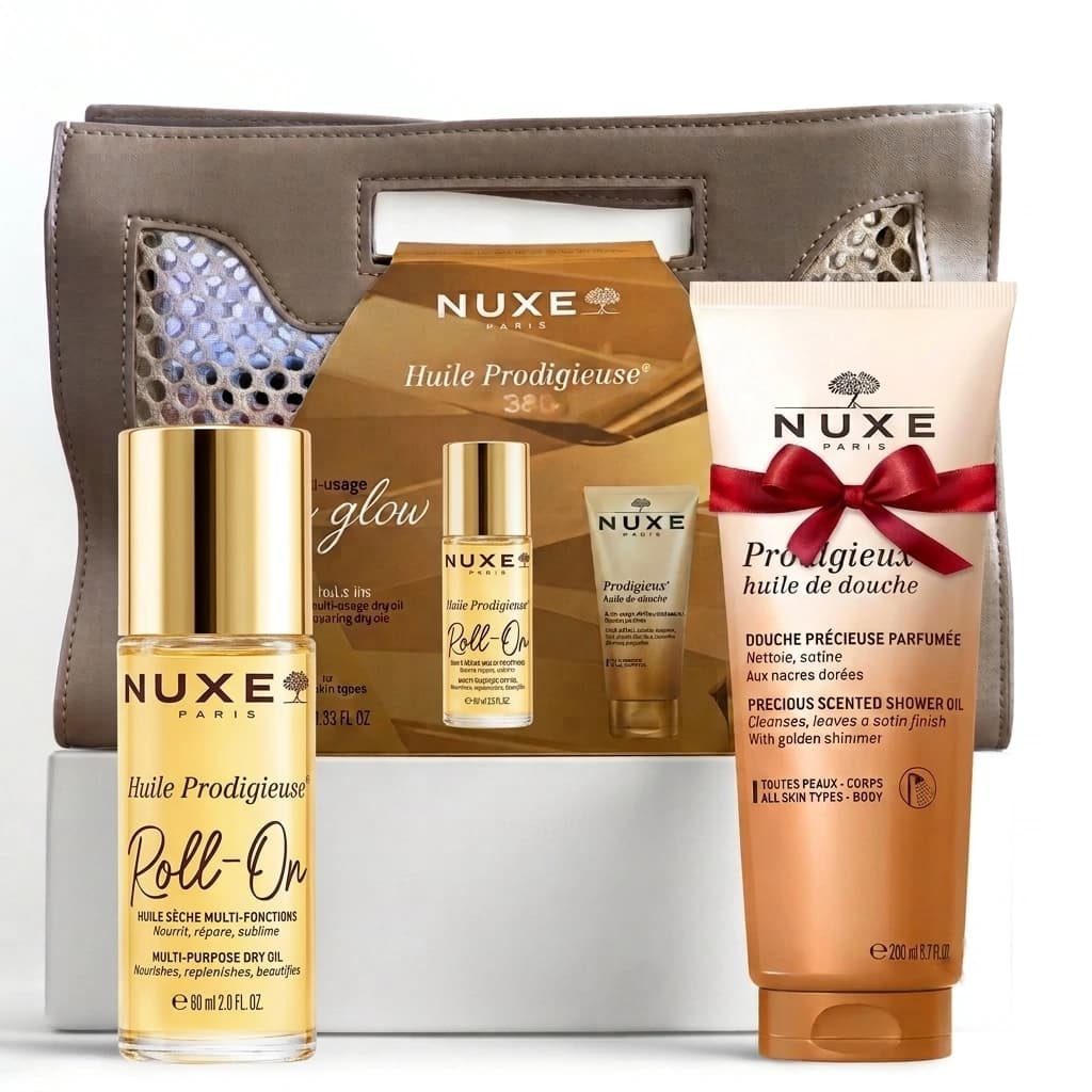 NUXE Huile Prodigieuse Roll-On 60ml + Huile de Douche et Sac Offerts