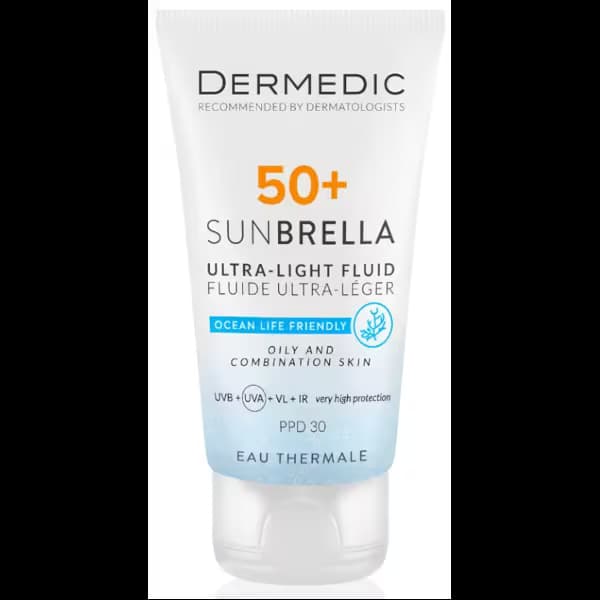 DERMEDIC pack SUNBRELLA fluide ultra légère SPF 50+ Peaux grasses et tout types de peaux 40 ml