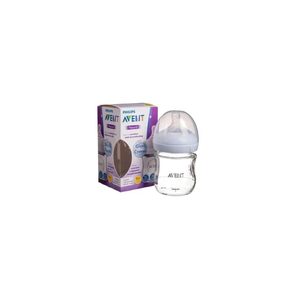 AVENT BIBERON NATUREL EN VERRE 0m+ 120 Ml