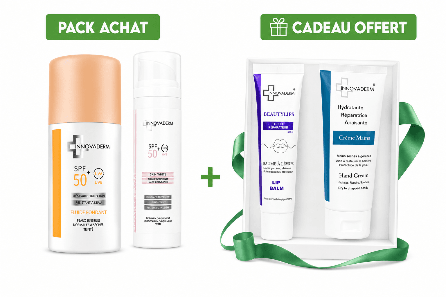 Innovaderm pack écran fluide fondation 01 ou 1.5 ou 02 + cadeau offert