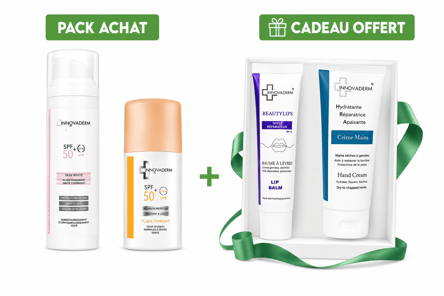 Innovaderm pack écran skin white 1.5 ou 01 ou 02 + cadeau offert