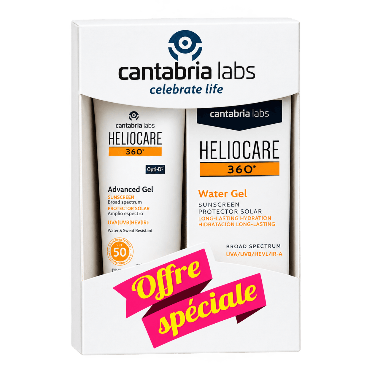 Heliocare Pack water gel écran invisible +Advanced gel sunscreen spf50+