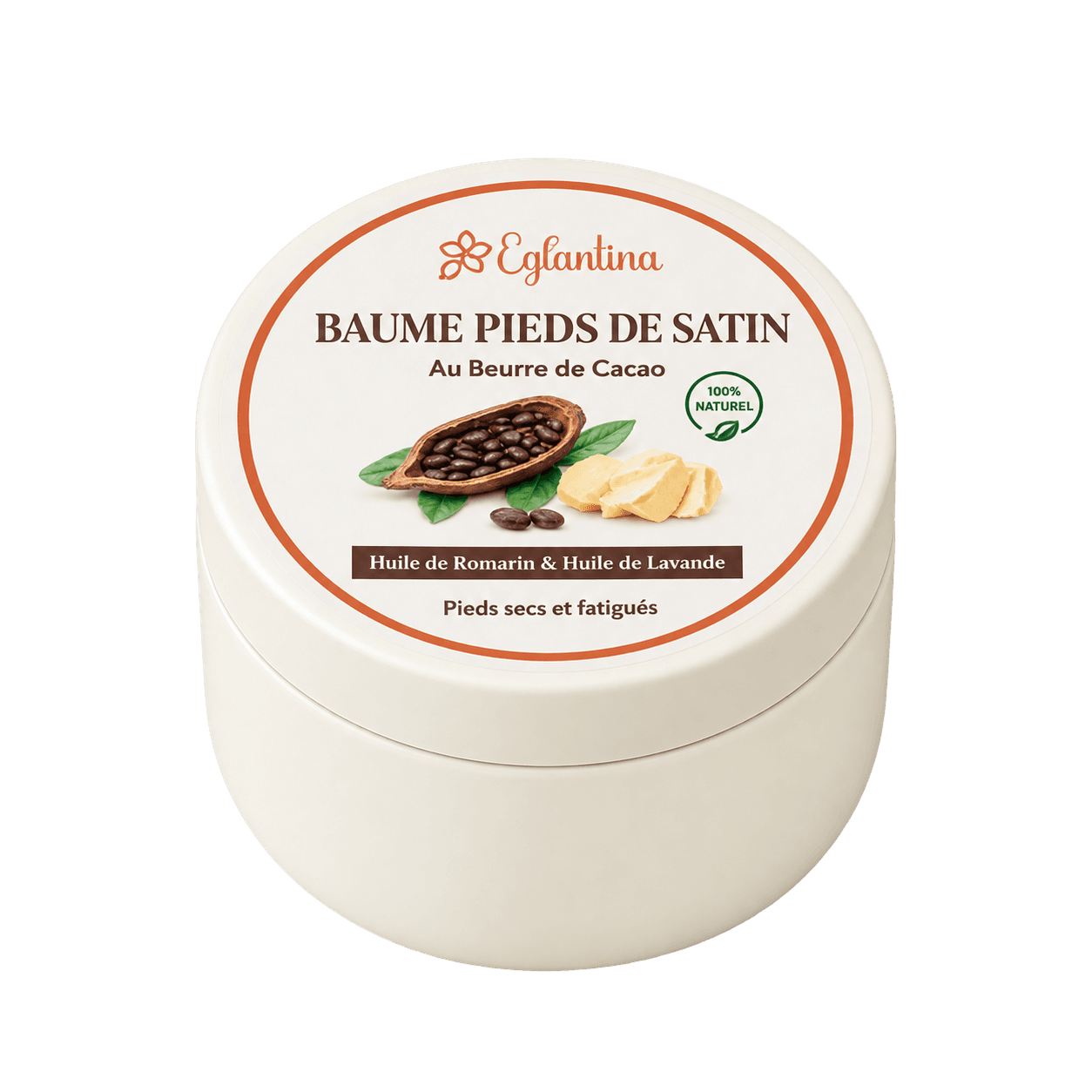 EGLANTINA BAUME PIEDS DE SATIN AU BEURRE DE CACAO