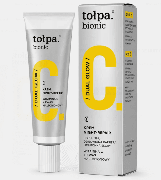 TOLPA BIONIC DUAL CRÈME DE NUIT GLOW-REPAIR À LA VITAMINE C 40 ML