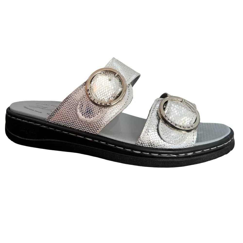 STI LIGHT – CLAQUETTES ORTHOPEDIQUES ARGENT FEMME