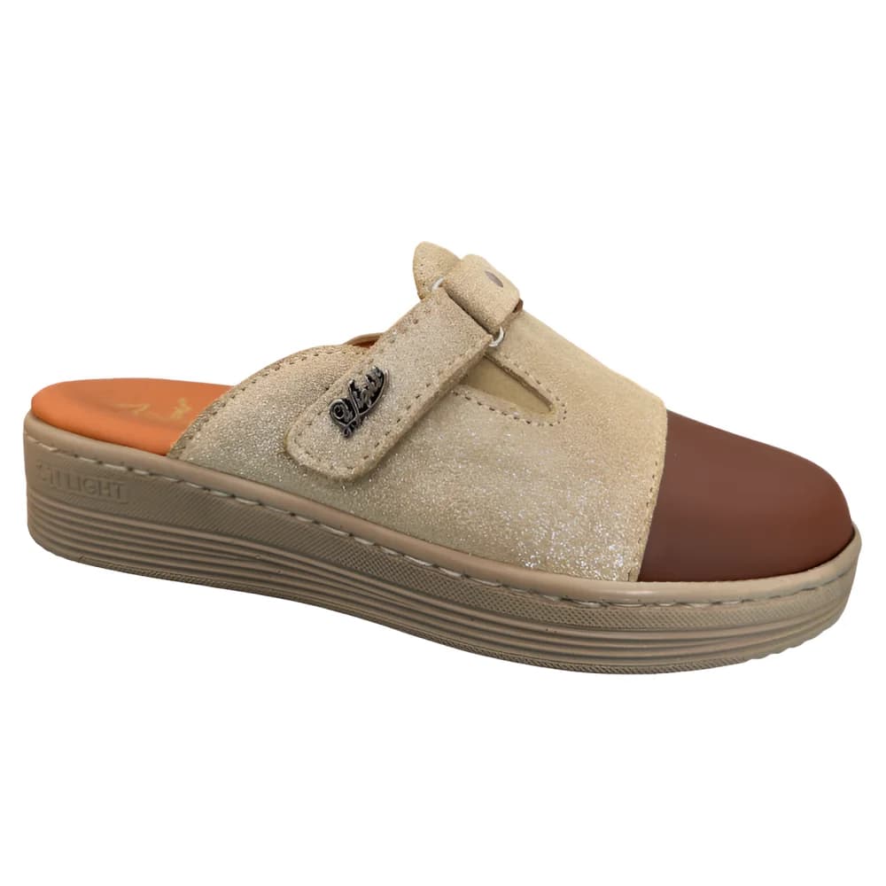 STI LIGHT – SABOTS ORTHOPEDIQUES BEIGES DAIM ET MARRONS FEMME