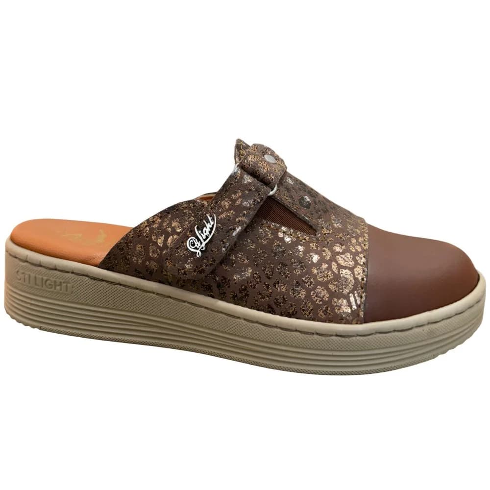 STI LIGHT – SABOTS ORTHOPEDIQUES MARRON DETAILS PAILLETE FEMME