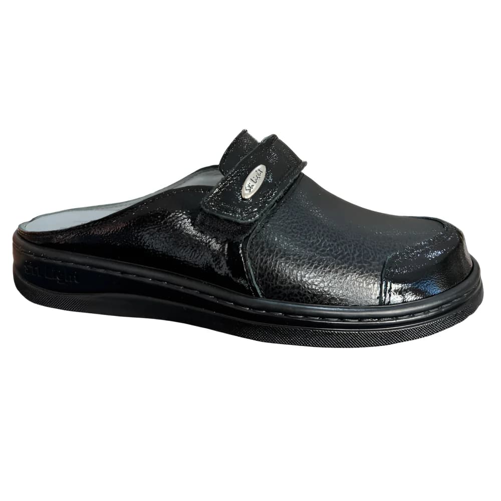 STI LIGHT – SABOTS ORTHOPEDIQUES NOIRS VERNIS FEMME