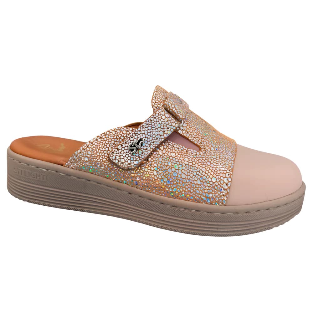 STI LIGHT – SABOTS ORTHOPEDIQUES ROSES PAILLETÉS FEMME