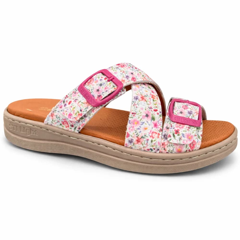 STILIGHT – CLAQUETTES ORTHOPEDIQUES BLANC FLEURI FEMME