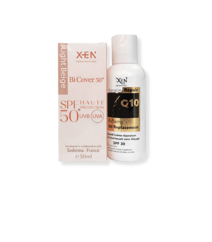 XEN DUO BICOVER 50+ LIGHT BEIGE + KERATIN Q10 OIL 100ML