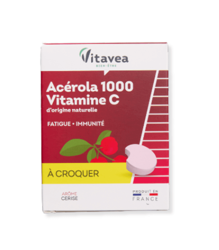 VITAVEA VITAMINE C ACEROLA 1000 AROME CERISE A CROQUER