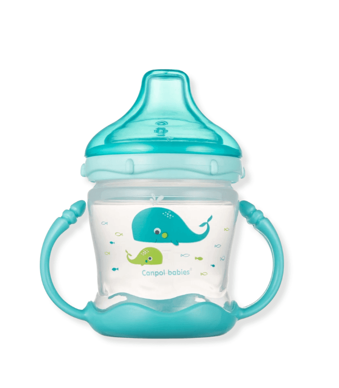 CANPOL TASSE D’APPRENTI BLEU SWEETS FUN A ANSES BEC SILIC 180ML
