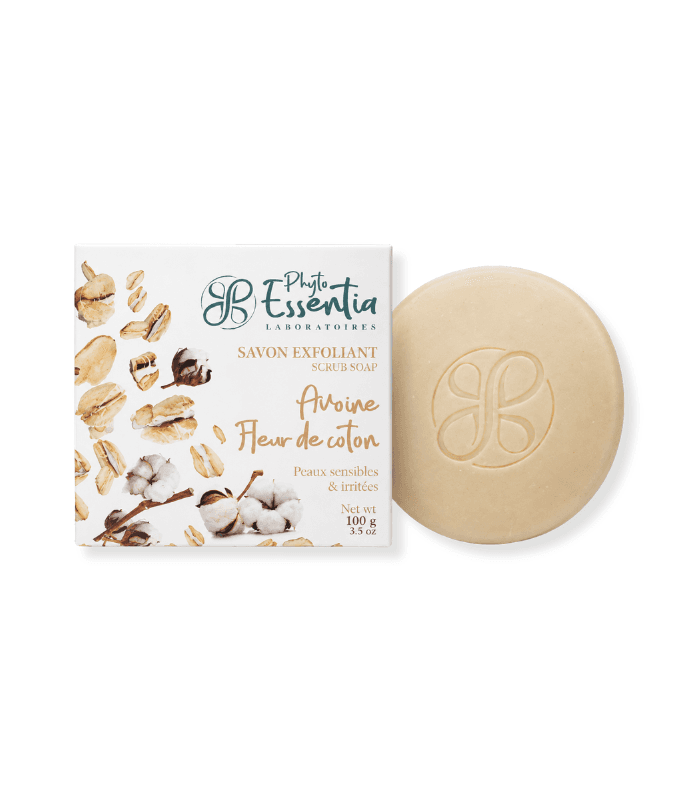 PHYTOESSENTIA SAVON EXFOLIANT AVOINE & FLEUR DE COTON 100 G