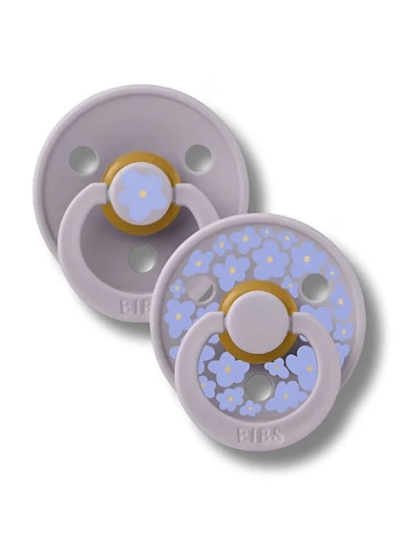 BIBS 2 SUCETTES NATURAL RUBBER (VIOLET FLEURI) 1 AGE 0M+