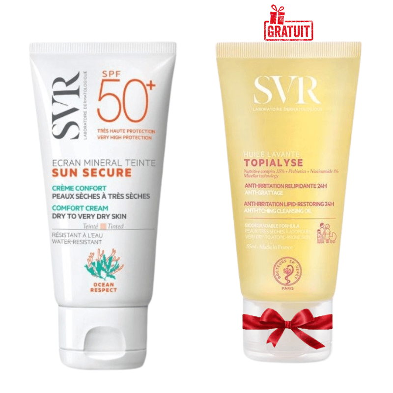 SVR SUN SECURE MINERAL TEINTE SPF50+ PEAUX SECHES A TRES SECHES avec huile lavante topialyse