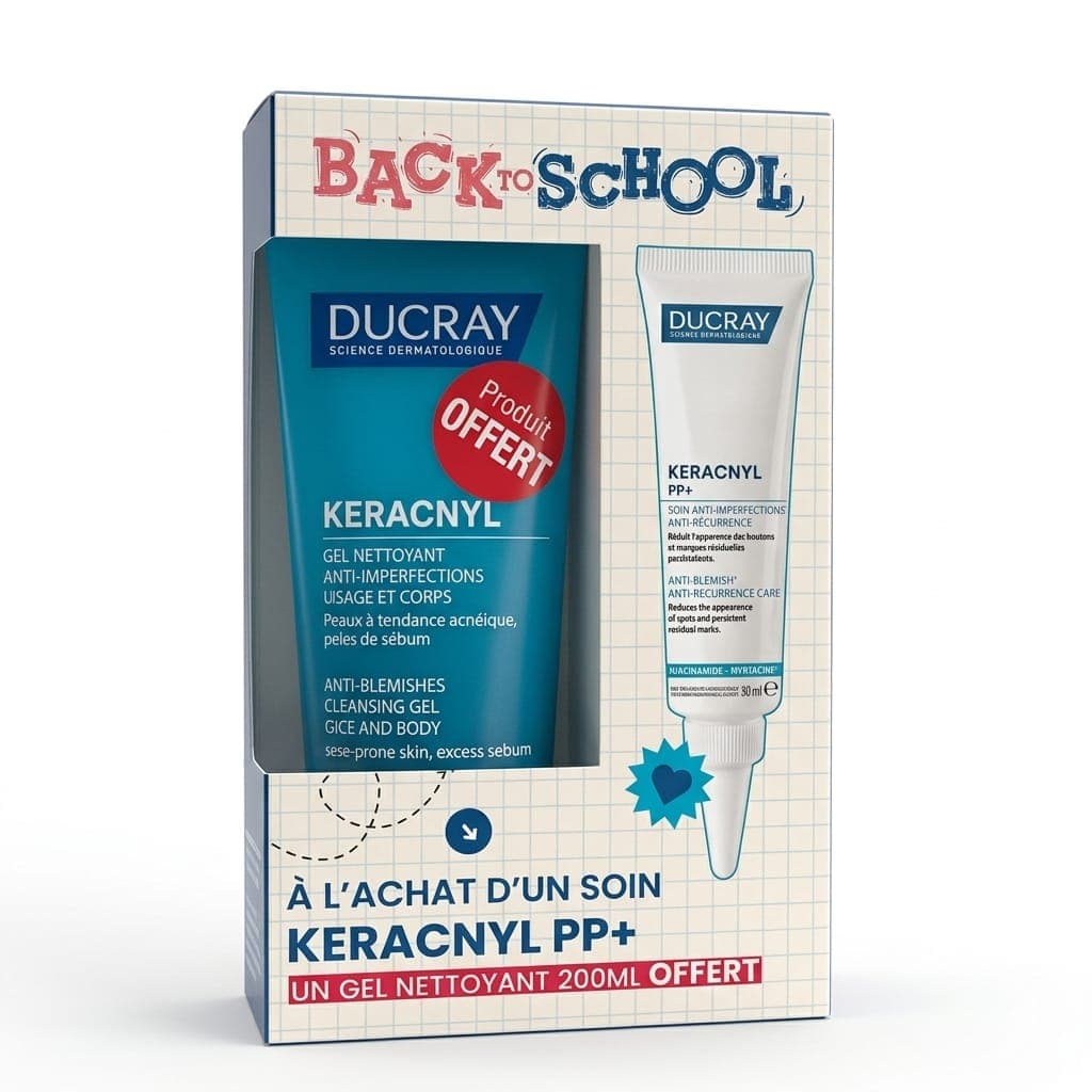 ducray back to school keracnyl pp+ + gel nettoyant 200ml