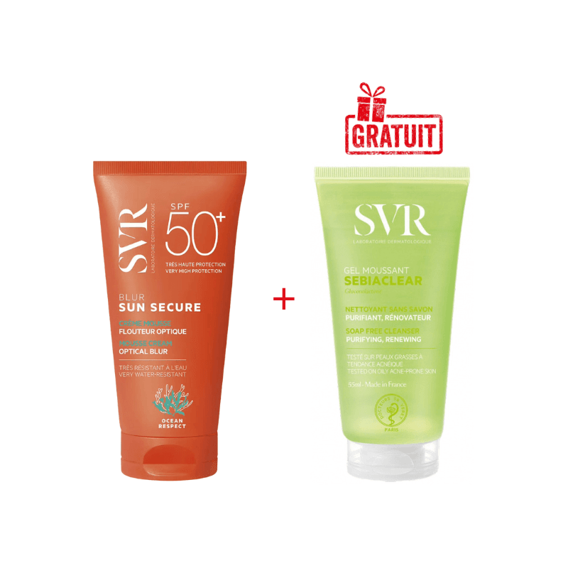 SVR SUN SECURE BLUR +GEL MOUSSANT OFFERT