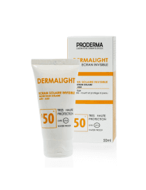 ECRAN SOLAIRE INVISIBLE ANTI AGE PRODERMA DERMALIGHT SPF50+ 50 ML