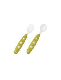 COUVERT BÉBÉ 2 PIECES (CUILLÈRE+FOURCHETTE) VERT NUK 8MOIS+