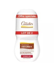 ROLL ON POUR HOMME ROGE CAVAILLES DEO ABSORB + LOT DE 2 -50ML