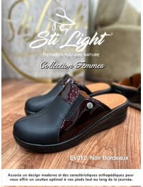SABOT ORTHOPEDIQUE STI LIGHT POUR FEMME NOIR BORDEAUX