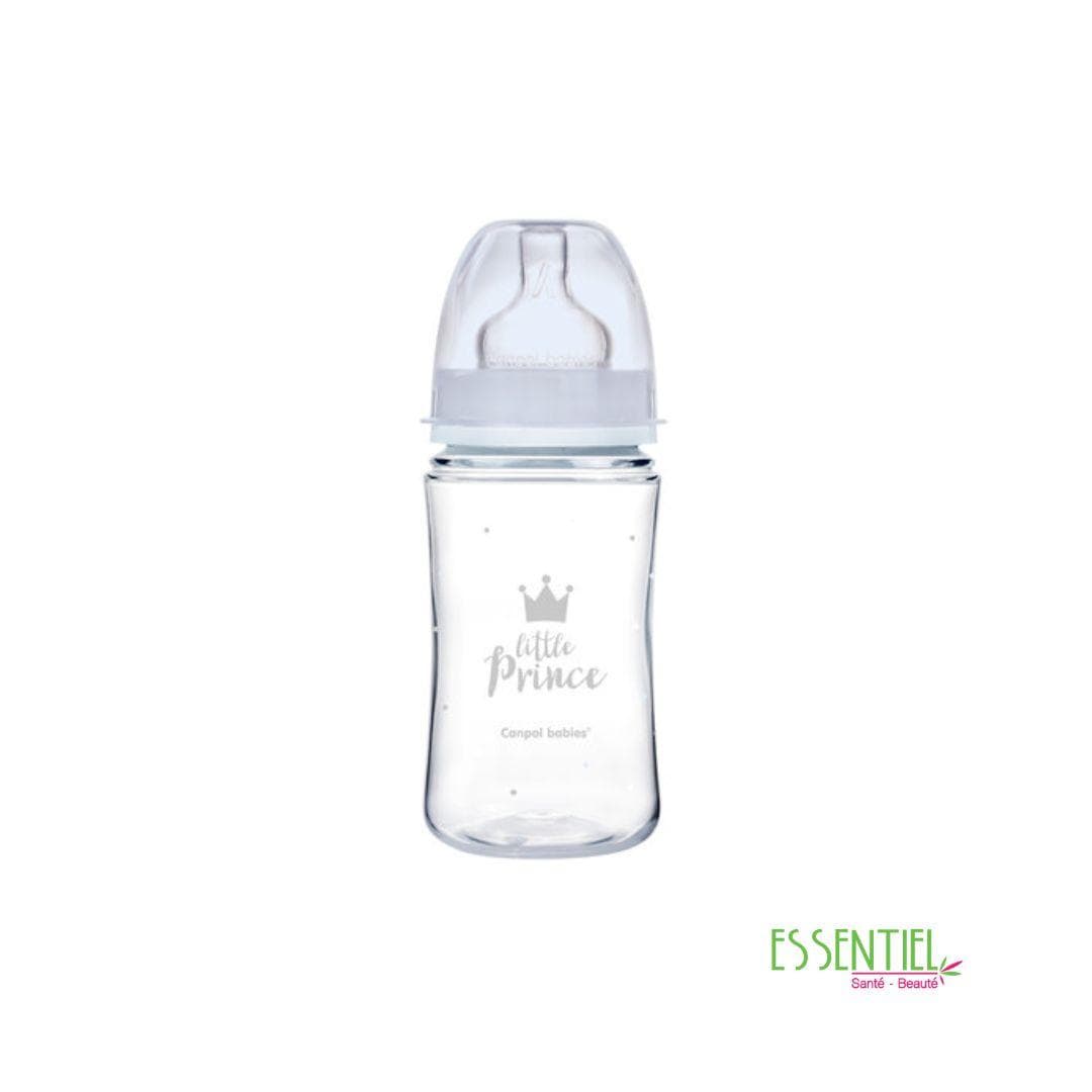 Canpol Baby Biberon anti-colique à col large 240 ml PP Easy Start ROYAL BABY bleu