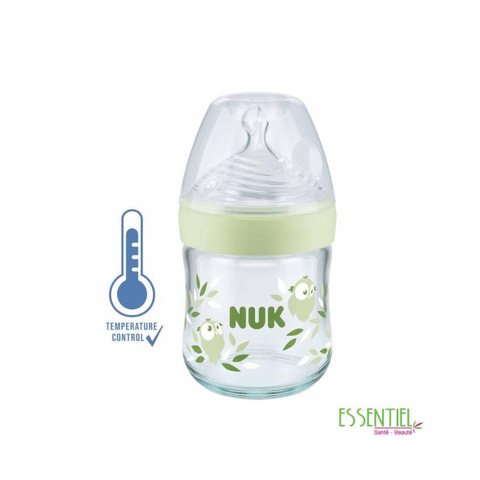 nuk Biberon Nature sense 120ml température contrôle en verre (0-6 mois)