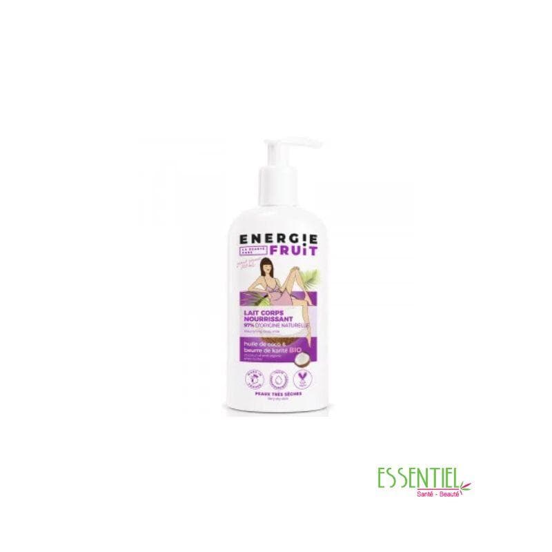 ENERGIE FRUIT LAIT DE CORPS NOURRISSANT A L’HUILE DE COCO&BEURRE DE KARITE BIO, PEAUX TRES SECHES 300ML