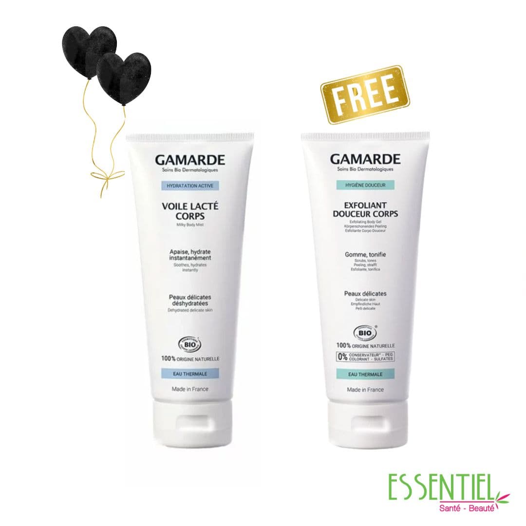 GAMARDE PACK Voile Lacte Corps 200ML +Exfoliant Douceur Corps 200 ml GRATUIT