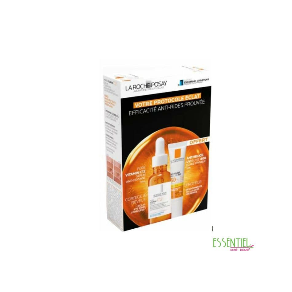LA ROCHE POSAY COFFRET PURE VITAMIN C12 SERUM + UVMUNE 400 Fluide Invisible 15ML OFFERT