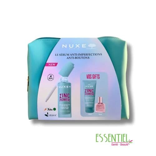 NUXE TROUSSE ZINC POWER SERUM ANTI IMPERFECTIONS 30ML+GELEE NETTOYANTE 30ML(OFFERT)+HUILE PRODIGIEUSE OR FLORALE 10ML (OFFERT)