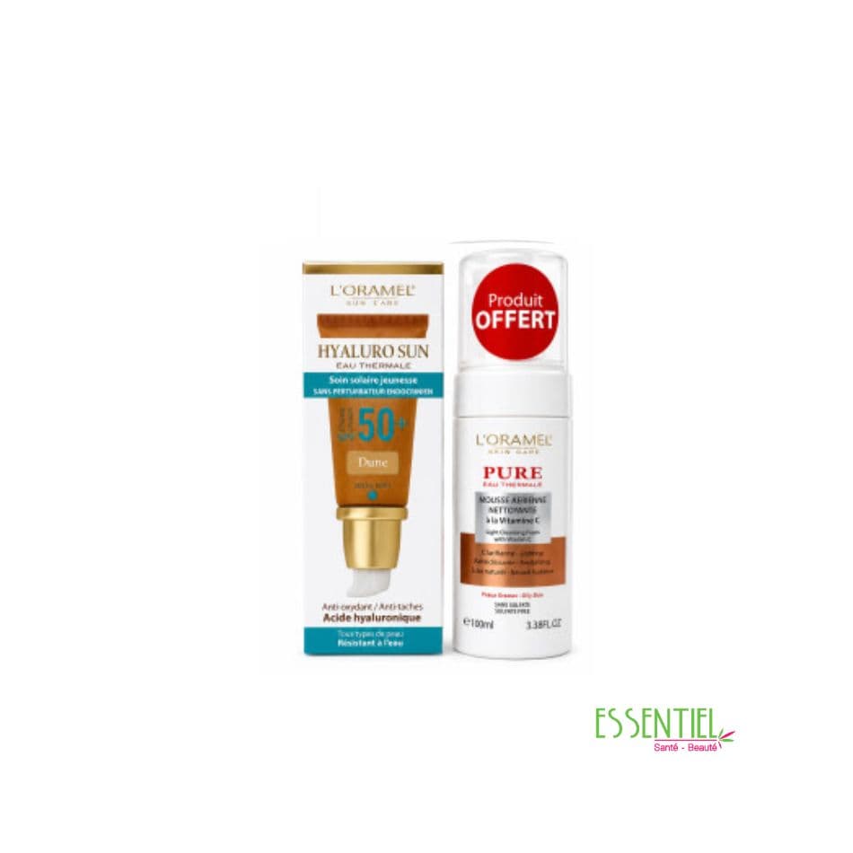 L’ORAMEL HYALURON SUN SPF 50 TEINTE DUNE + MOUSSE NETTOYANTE OFFERTE