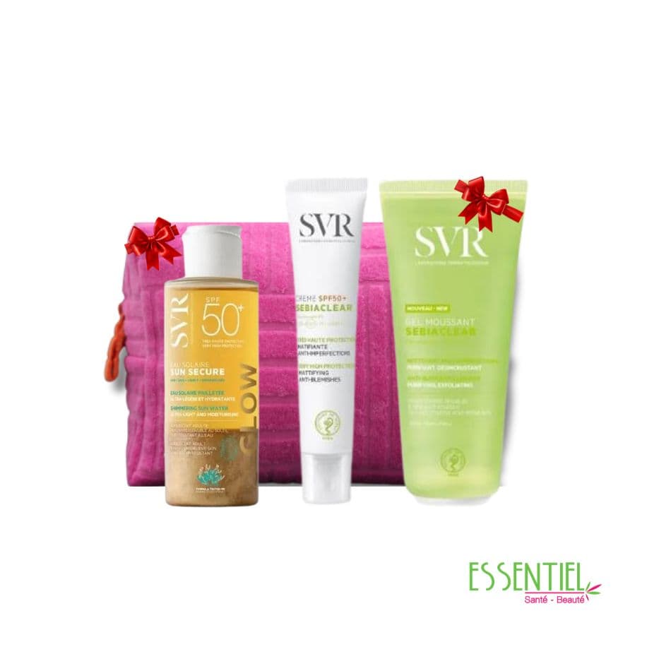 SVR PACK SUN SECURE GLOW SPF50+ SEBIACLEAR ECRAN SPF50+ +SEBIACLEAR GEL 200ML GRATUIT+ TROUSSE OFFERT